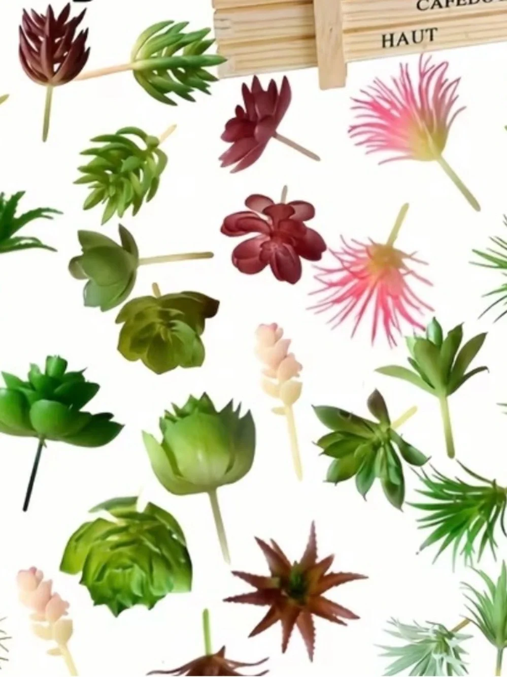 Mixed Green and Pink Faux Succulent Wall Panel - Decorative Home Accent